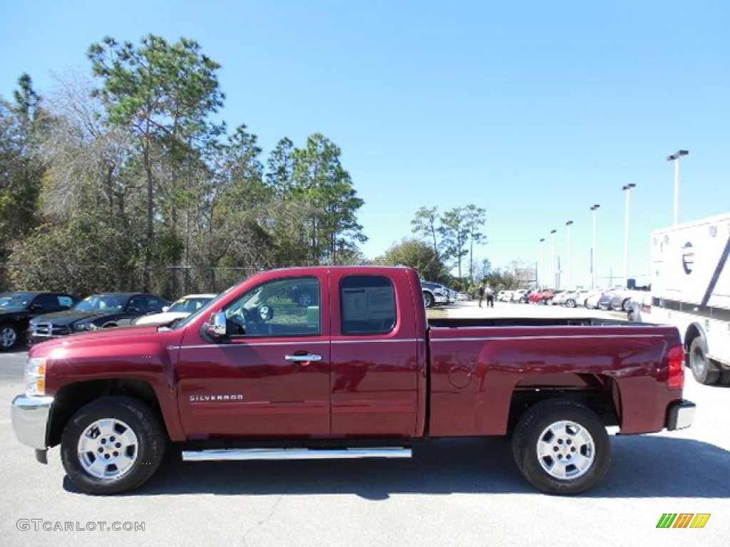 2013 Silverado 1500 LT Extended Cab - Victory Red / Light Titanium/Dark Titanium photo #2