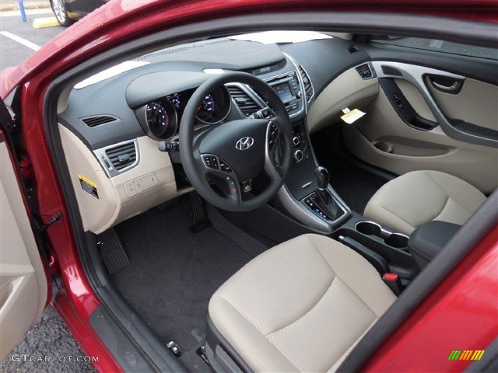 2014 Elantra SE Sedan - Red / Beige photo #6