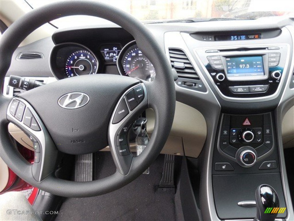 2014 Elantra SE Sedan - Red / Beige photo #7