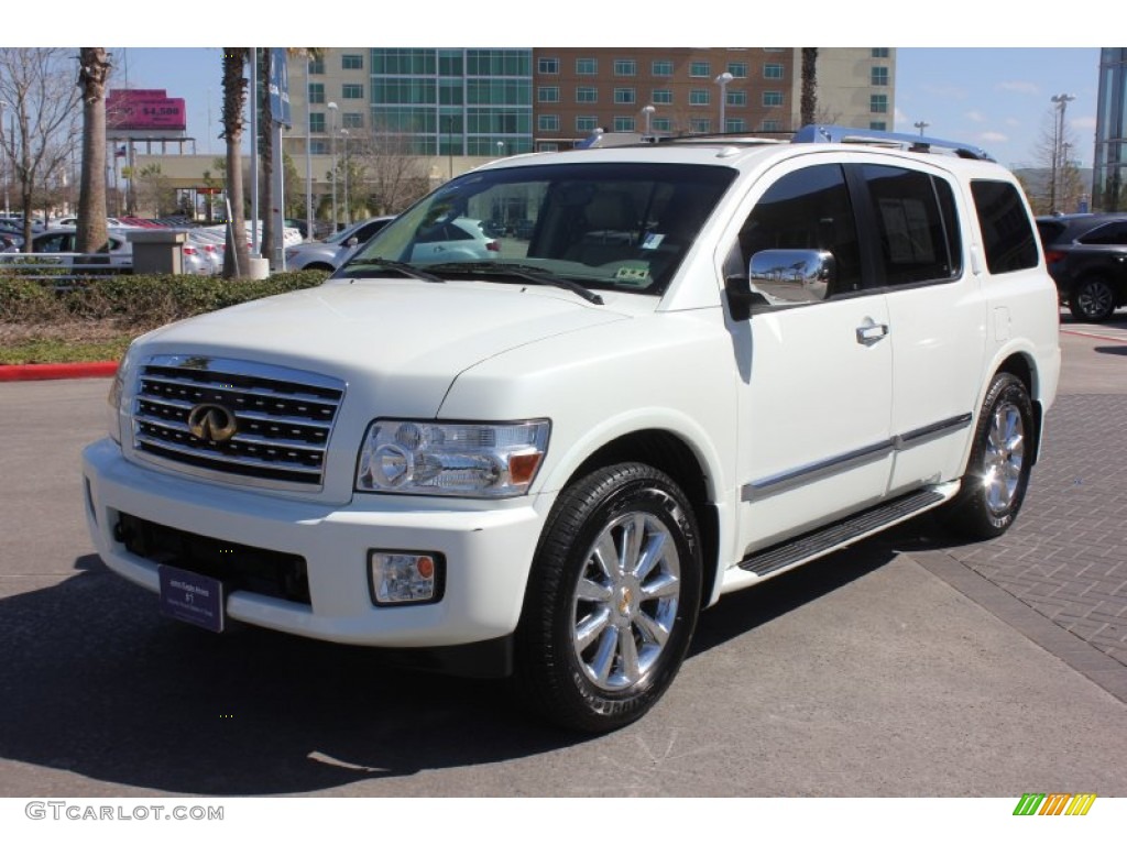 2008 QX 56 - Tuscan Pearl White / Wheat photo #2