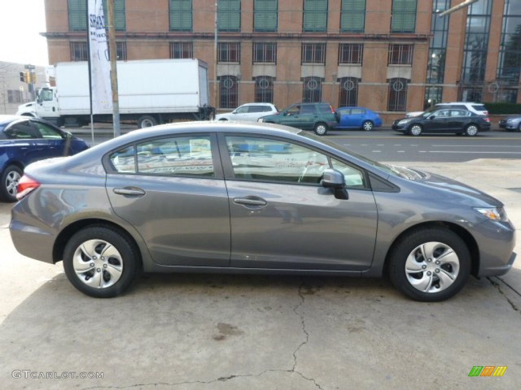 2014 Civic LX Sedan - Modern Steel Metallic / Black photo #6