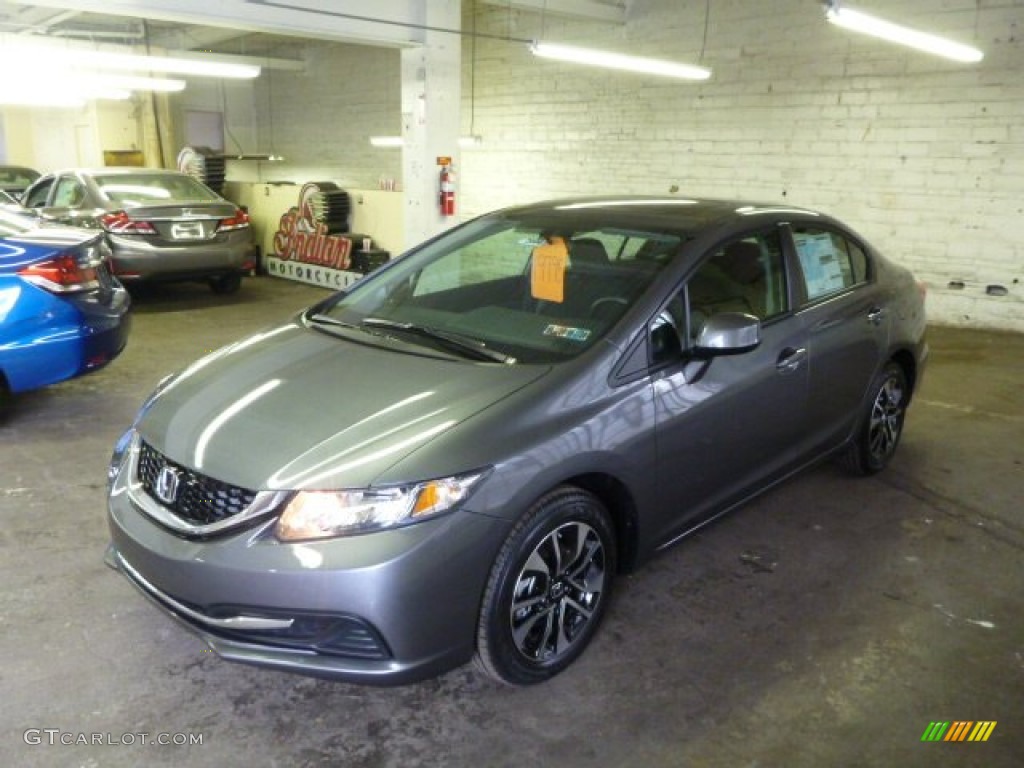 2014 Civic EX Sedan - Modern Steel Metallic / Gray photo #1