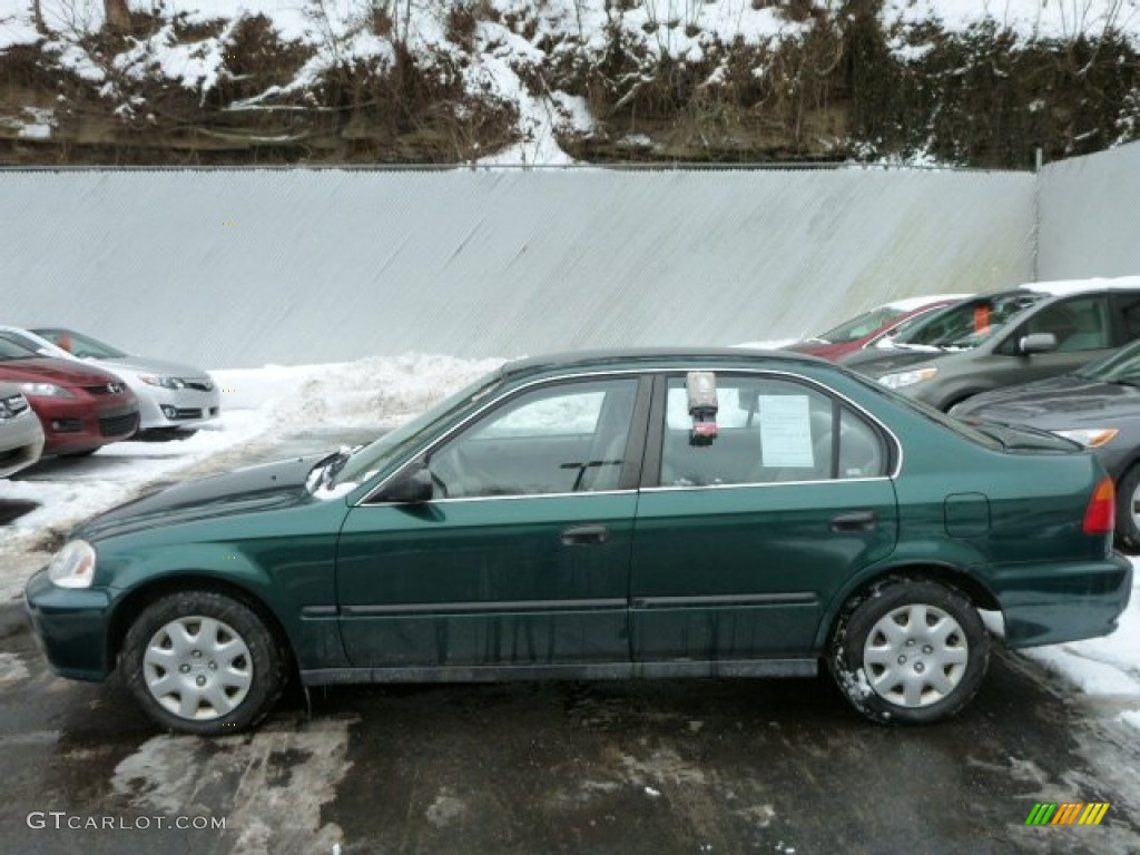 1999 Civic LX Sedan - Clover Green Pearl / Beige photo #2