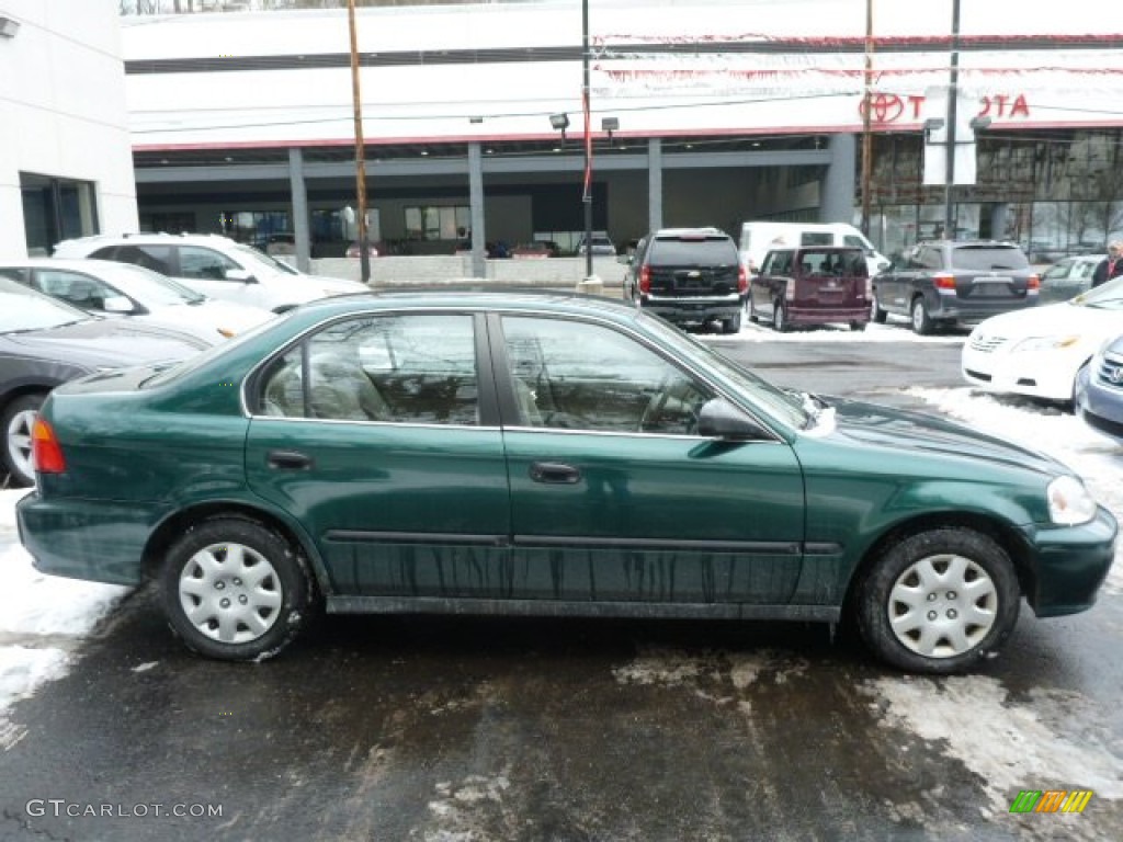 1999 Civic LX Sedan - Clover Green Pearl / Beige photo #10