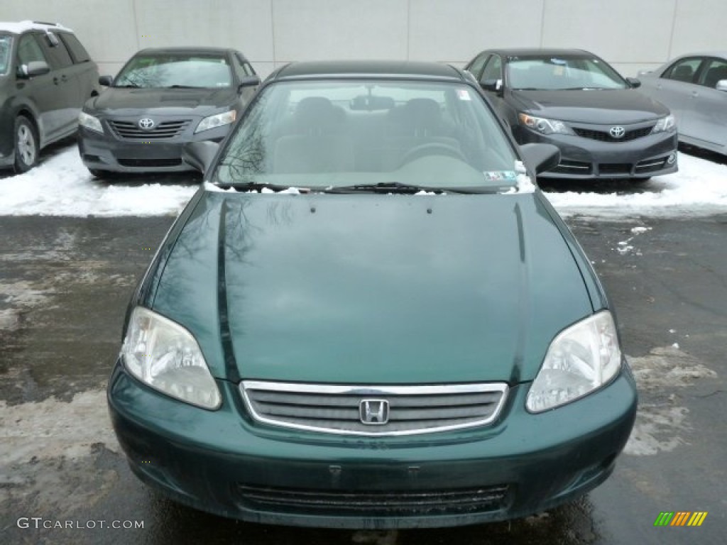 1999 Civic LX Sedan - Clover Green Pearl / Beige photo #14
