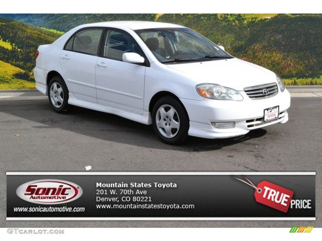 2003 Corolla S - Super White / Black photo #1