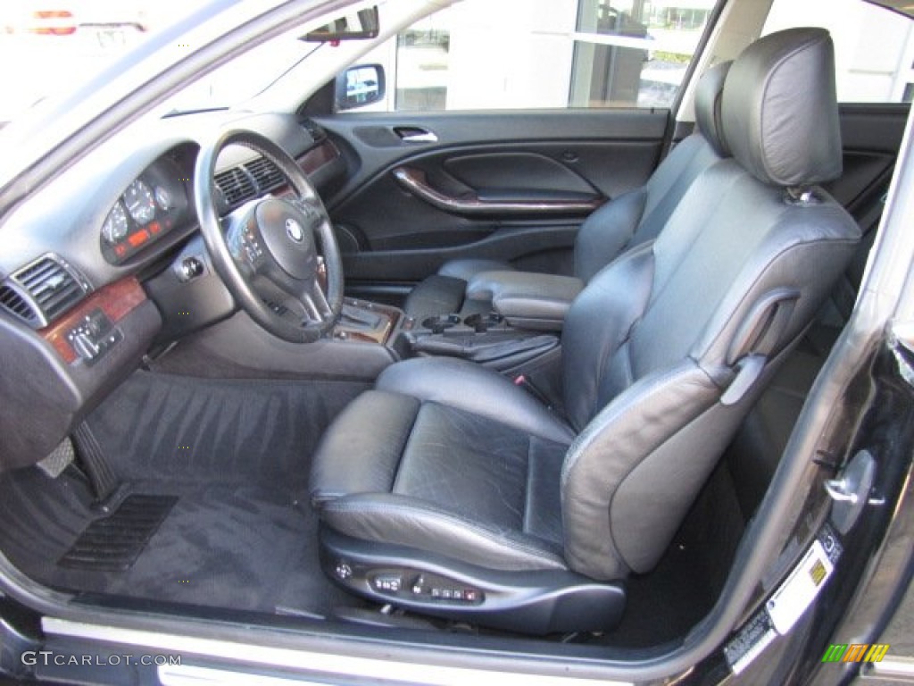 Black Interior 2005 BMW 3 Series 325i Coupe Photo #90632106