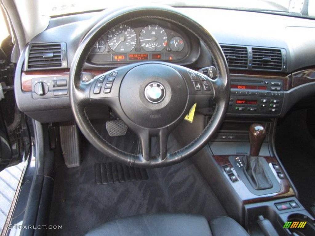 2005 BMW 3 Series 325i Coupe Black Steering Wheel Photo #90632336