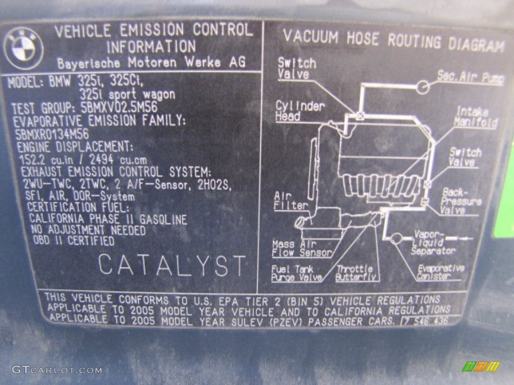 2005 BMW 3 Series 325i Coupe Info Tag Photos