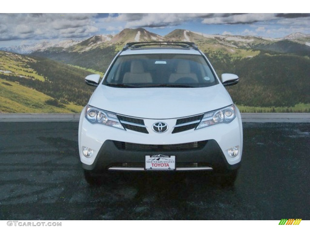 2014 RAV4 XLE AWD - Super White / Beige photo #2