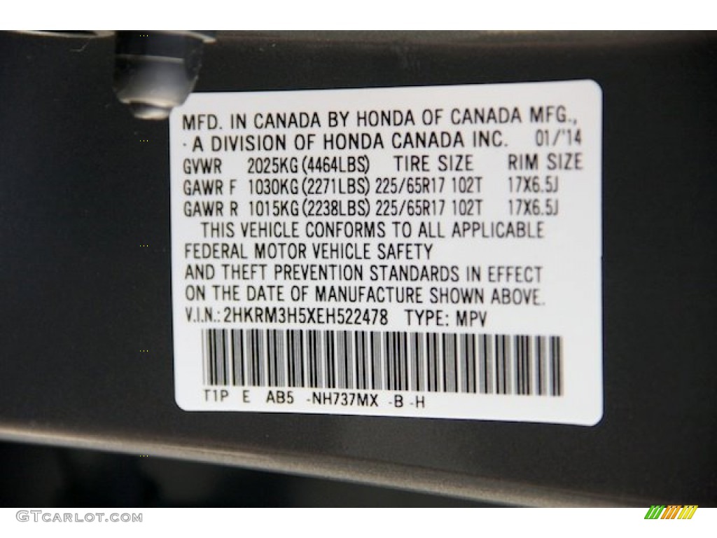 2014 CR-V EX - Polished Metal Metallic / Gray photo #22