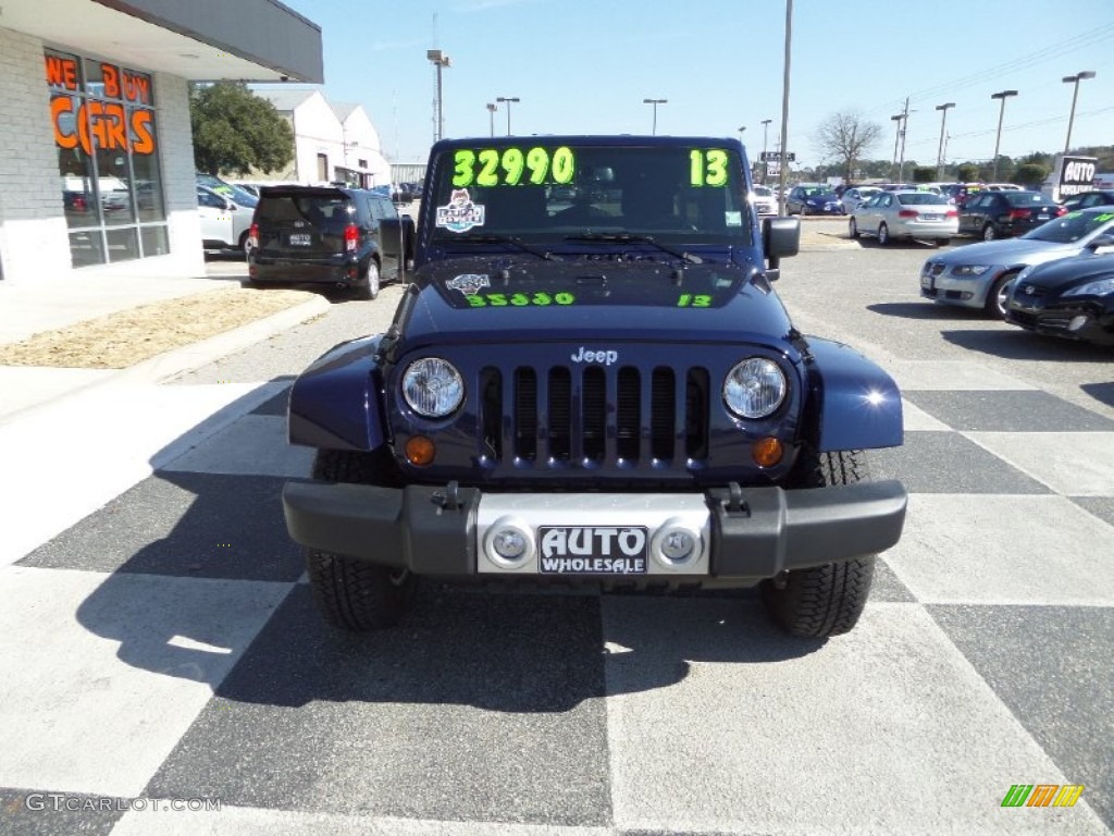 2013 Wrangler Unlimited Sahara 4x4 - True Blue Pearl / Black photo #2