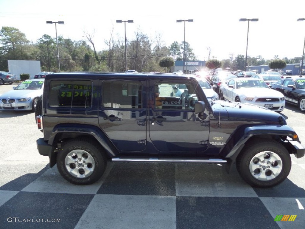 2013 Wrangler Unlimited Sahara 4x4 - True Blue Pearl / Black photo #3