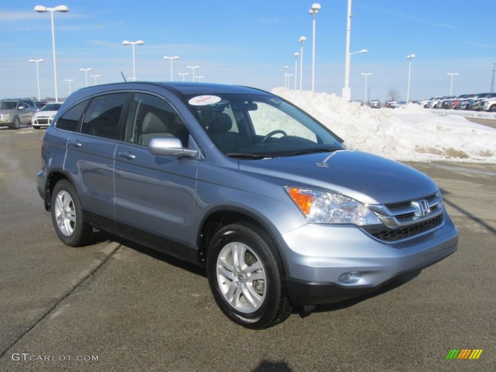 2010 CR-V EX-L AWD - Glacier Blue Metallic / Gray photo #5