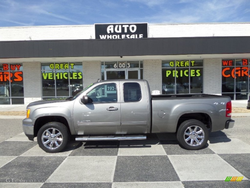 2013 Sierra 1500 SLT Extended Cab 4x4 - Steel Gray Metallic / Ebony photo #1