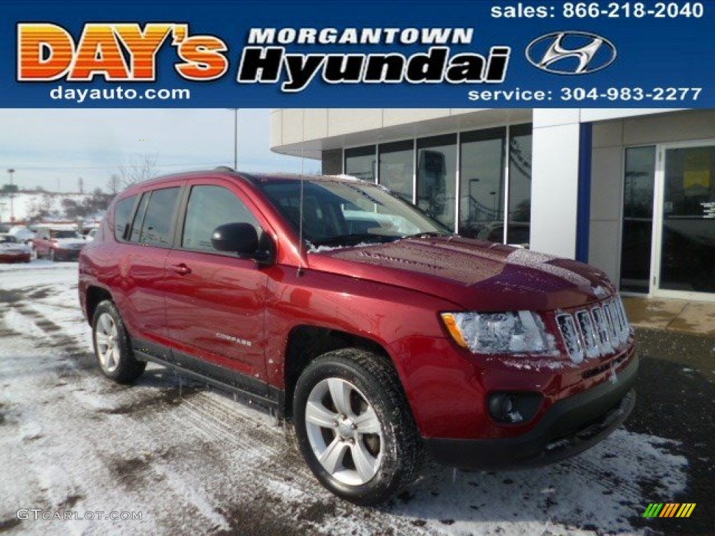 2013 Compass Sport 4x4 - Deep Cherry Red Crystal Pearl / Dark Slate Gray photo #1