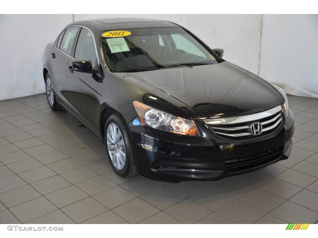 2011 Accord EX-L Sedan - Crystal Black Pearl / Black photo #1