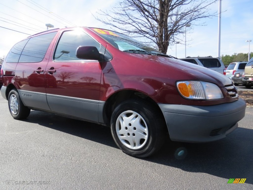 2002 Sienna LE - Vintage Red Pearl / Oak photo #4