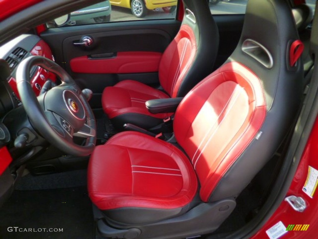 Abarth Rosso Leather (Red) Interior 2012 Fiat 500 Abarth Photo #90656376