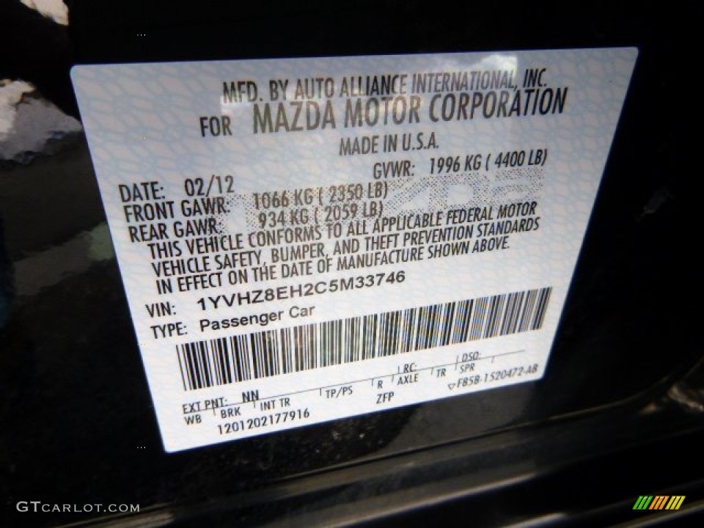 2012 MAZDA6 i Touring Plus Sedan - Ebony Black / Black photo #24