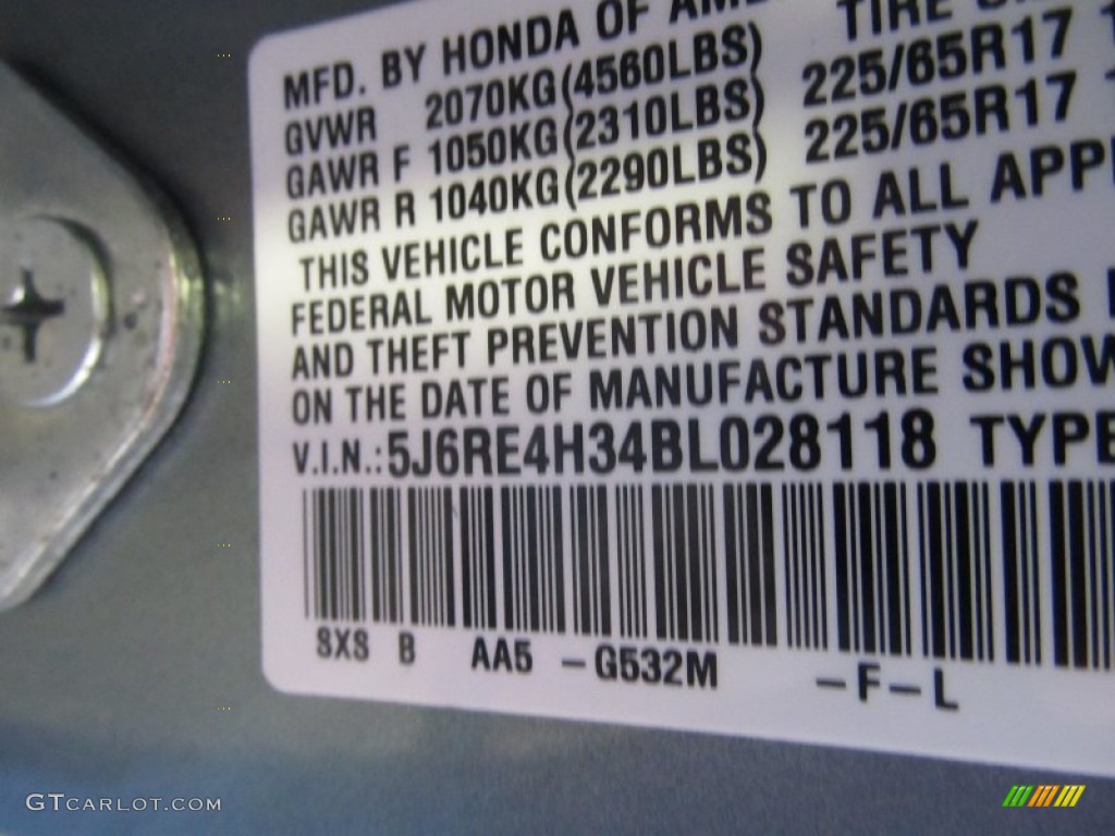 2011 CR-V LX 4WD - Opal Sage Metallic / Ivory photo #14
