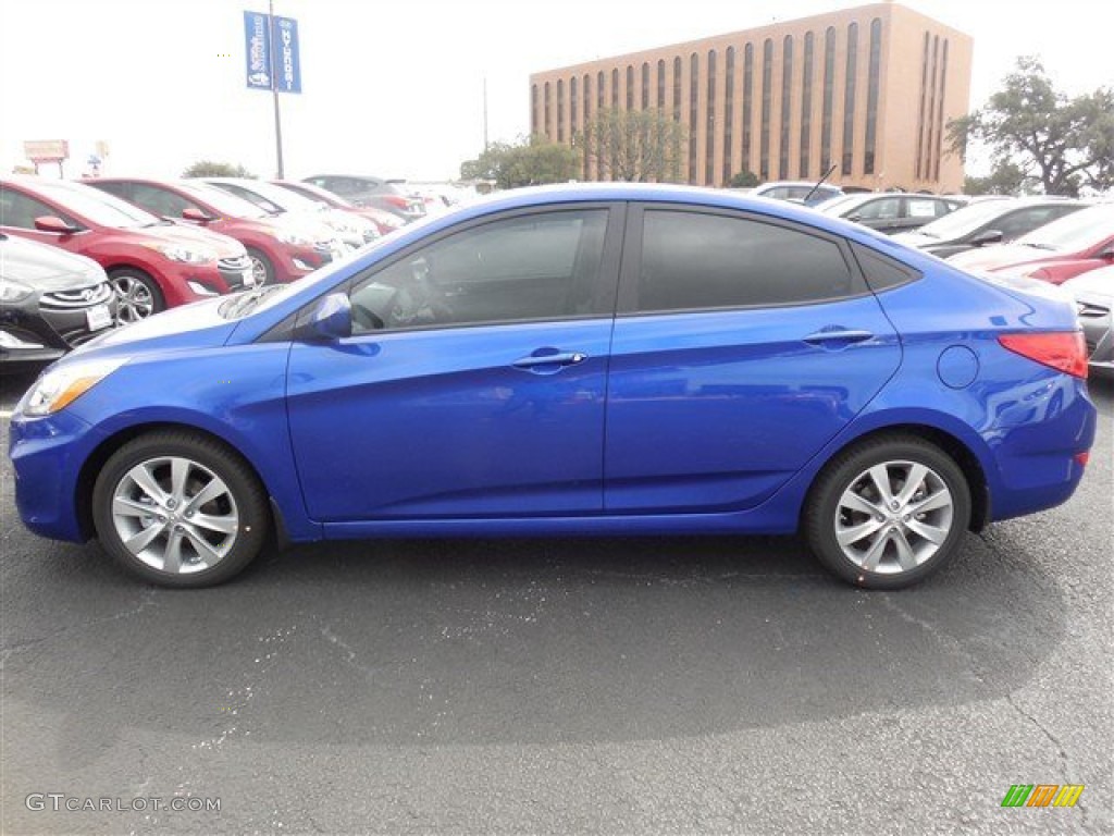 2014 Accent GLS 4 Door - Marathon Blue / Gray photo #3