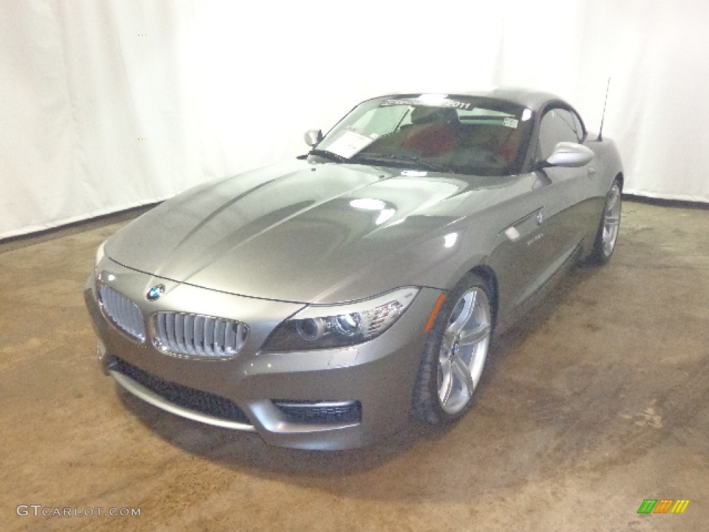 2011 Z4 sDrive35is Roadster - Space Gray Metallic / Coral Red photo #3