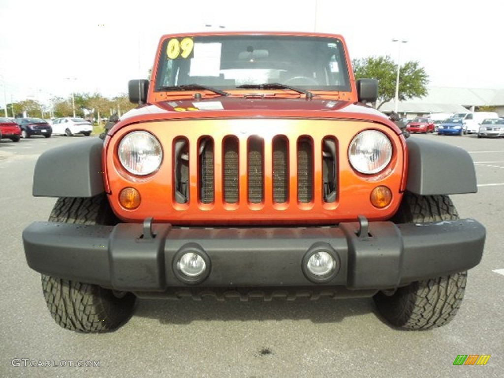 2009 Wrangler X 4x4 - Sunburst Orange Pearl Coat / Dark Slate Gray/Medium Slate Gray photo #13