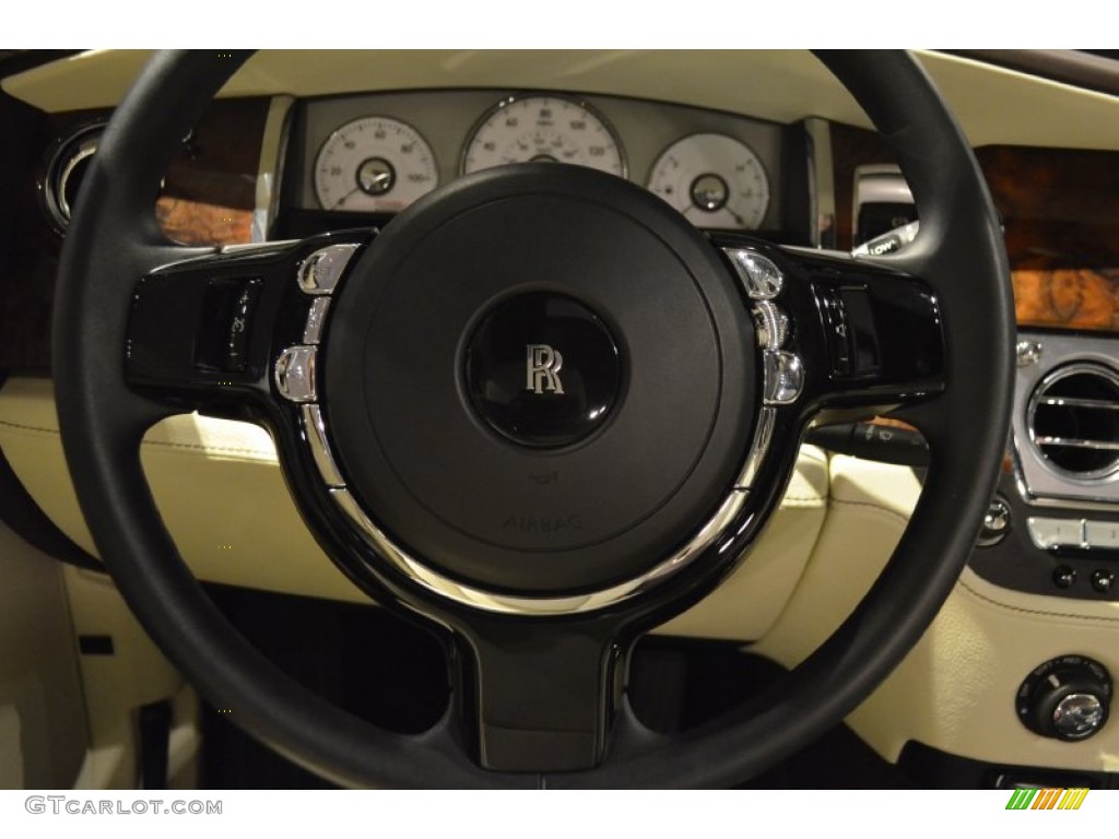 2012 Rolls-Royce Ghost Standard Ghost Model Creme Light Steering Wheel Photo #90675546