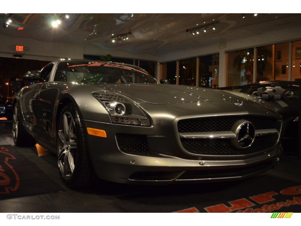 2012 SLS AMG - AMG Imola Grey Metallic / designo Light Brown Natural Woven photo #9