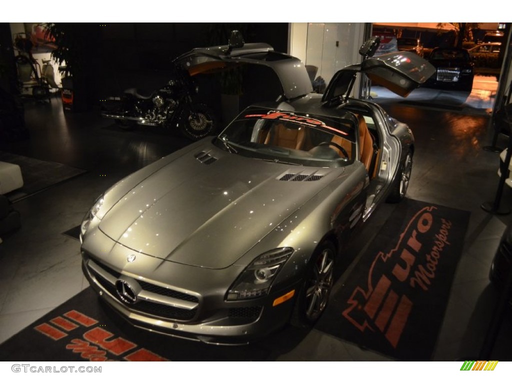 2012 SLS AMG - AMG Imola Grey Metallic / designo Light Brown Natural Woven photo #34