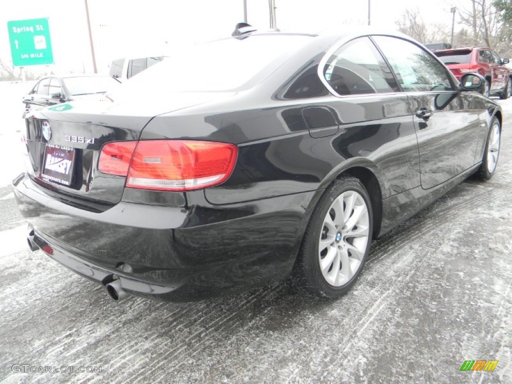 2008 3 Series 335xi Coupe - Jet Black / Coral Red/Black photo #7