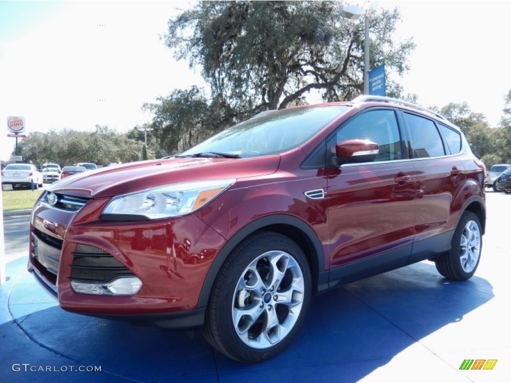 2014 Escape Titanium 1.6L EcoBoost - Ruby Red / Medium Light Stone photo #1