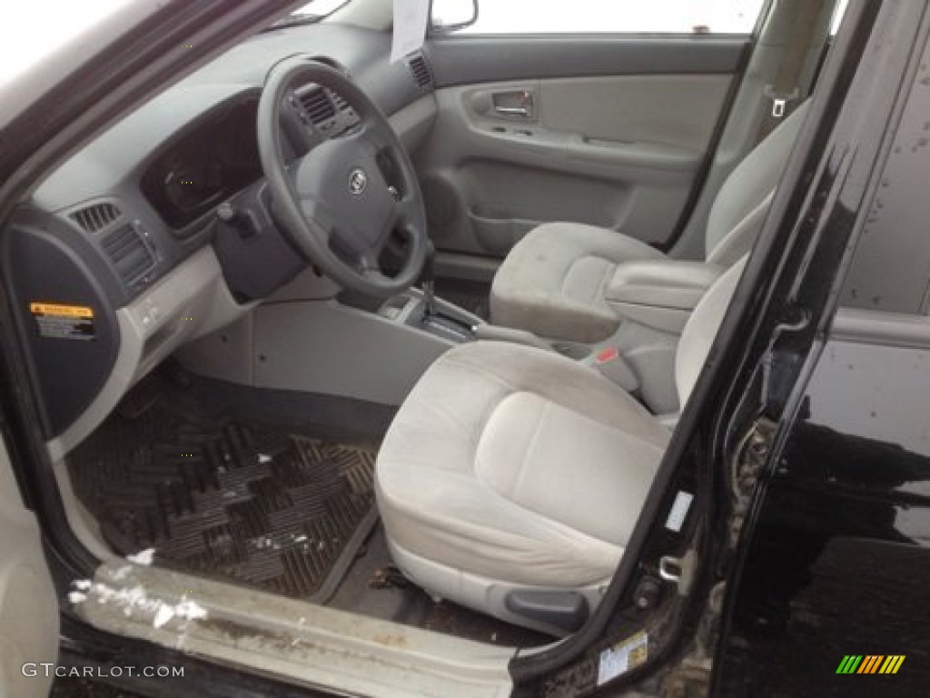 2008 Spectra EX Sedan - Black / Gray photo #6