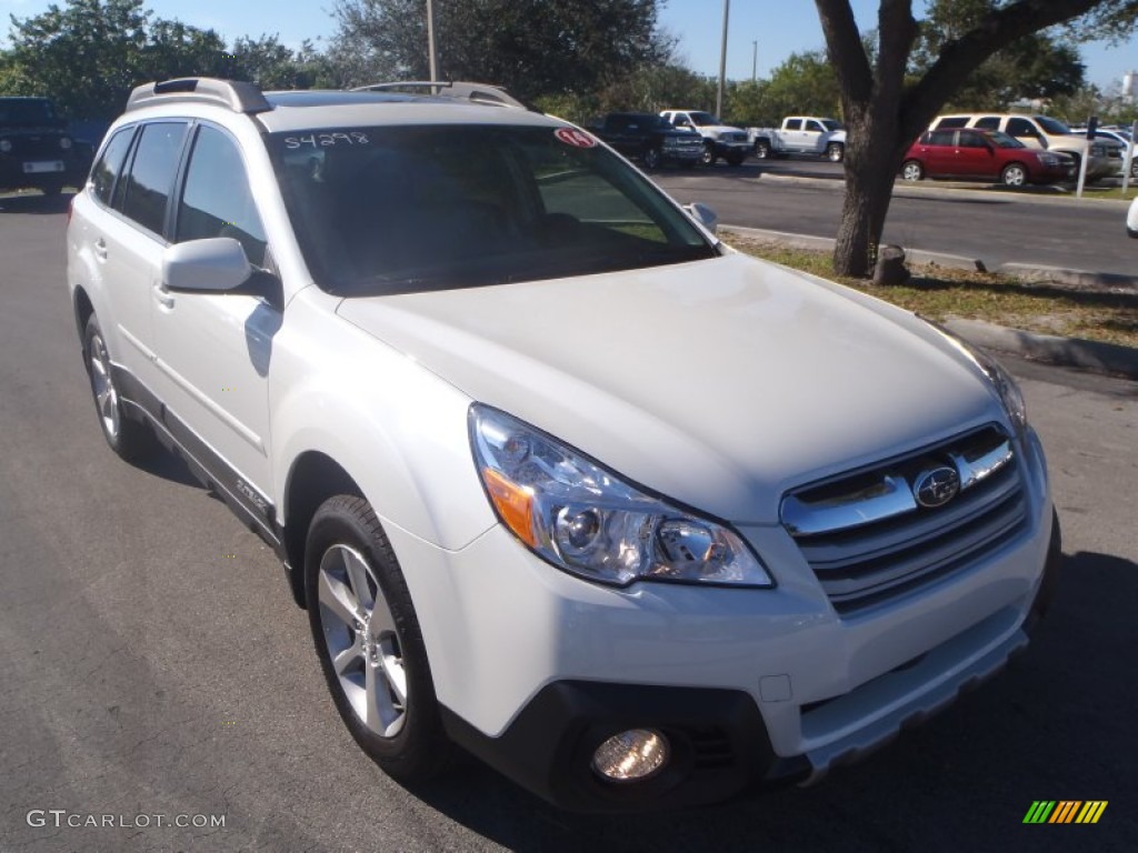 2014 Outback 2.5i Limited - Satin White Pearl / Ivory photo #1