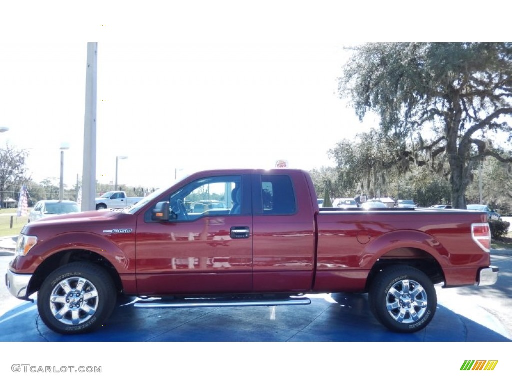 2013 F150 STX SuperCab - Ruby Red Metallic / Steel Gray photo #2