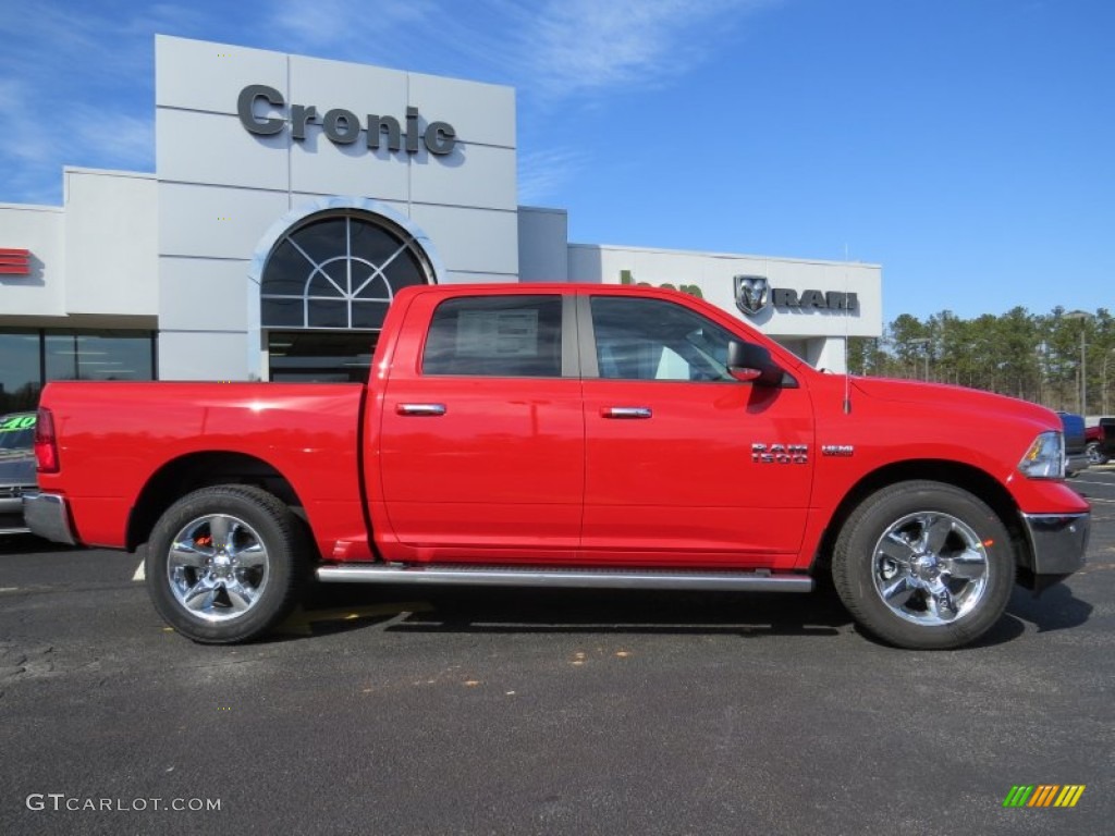 2014 1500 Big Horn Crew Cab - Flame Red / Black/Diesel Gray photo #8