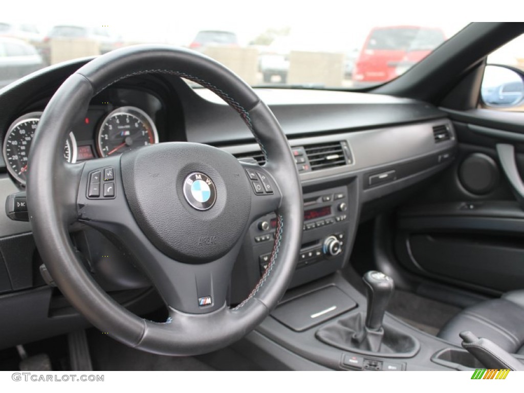 2010 BMW M3 Convertible Black Novillo Steering Wheel Photo #90689807