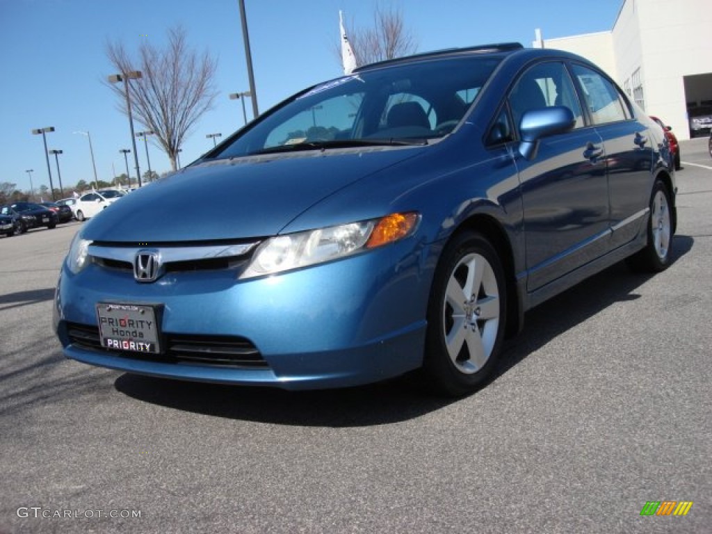 2008 Civic EX Sedan - Atomic Blue Metallic / Gray photo #1