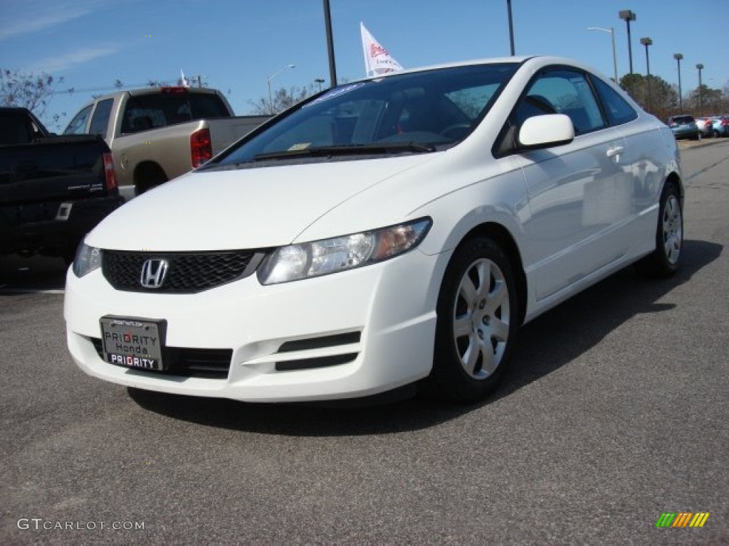 2009 Civic LX Coupe - Taffeta White / Gray photo #1