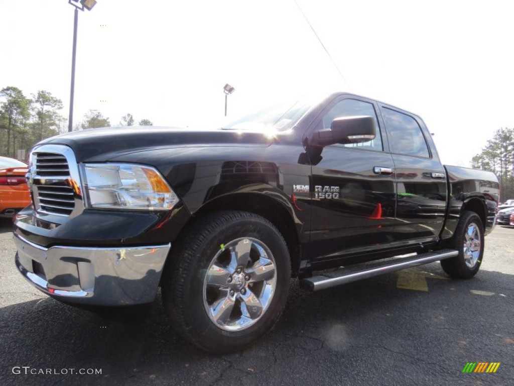 2014 1500 Big Horn Crew Cab - Black / Black/Diesel Gray photo #3