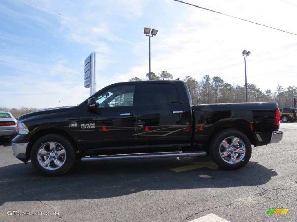 2014 1500 Big Horn Crew Cab - Black / Black/Diesel Gray photo #4