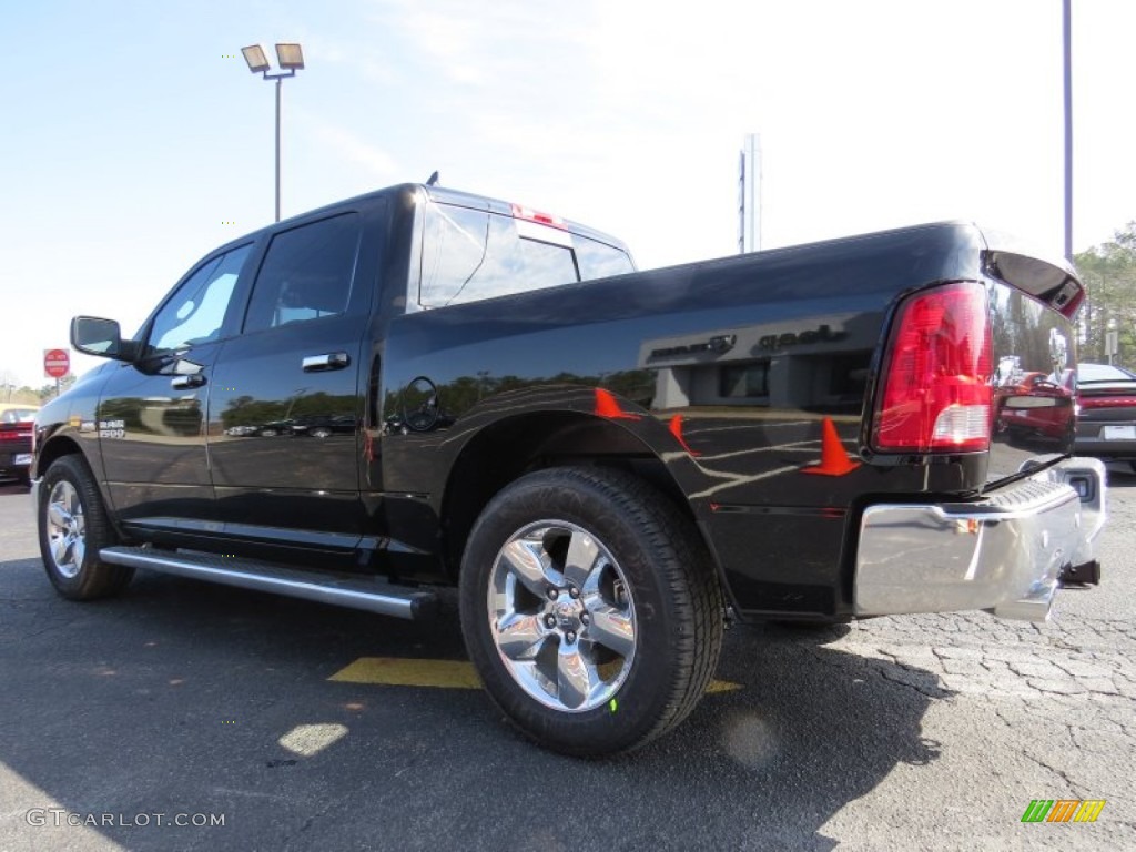 2014 1500 Big Horn Crew Cab - Black / Black/Diesel Gray photo #5