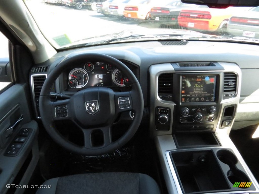 2014 1500 Big Horn Crew Cab - Black / Black/Diesel Gray photo #13