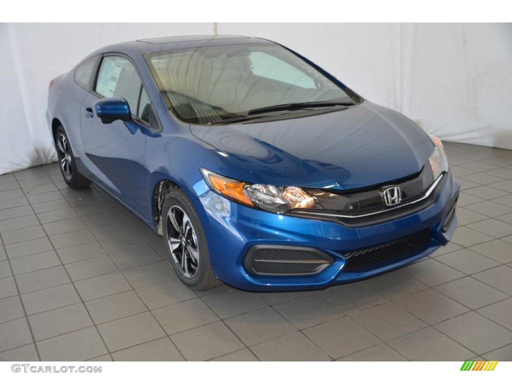 2014 Civic EX Coupe - Dyno Blue Pearl / Gray photo #1