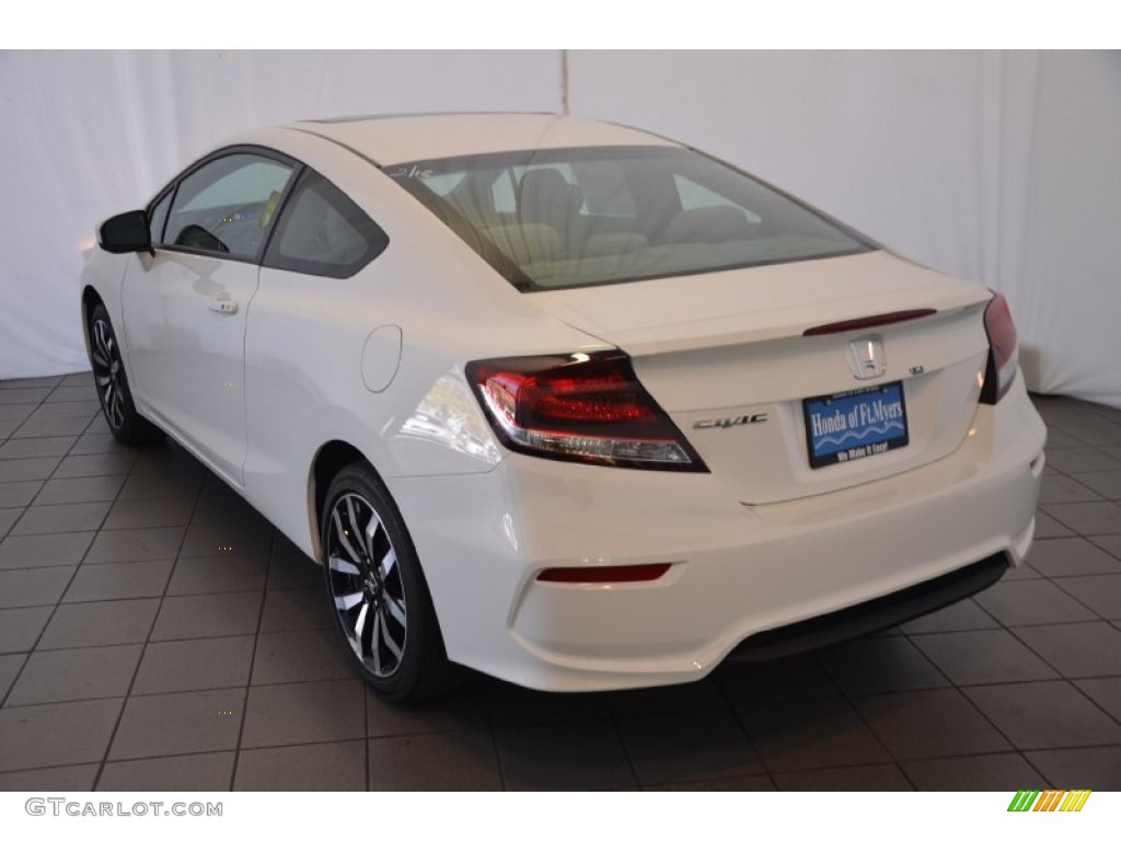 2014 Civic EX-L Coupe - Taffeta White / Gray photo #7