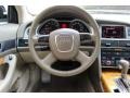 2007 Audi A6 Cardamom Beige Interior Steering Wheel Photo