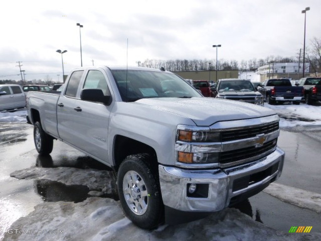 Silver Ice Metallic 2015 Chevrolet Silverado 2500HD LT Double Cab 4x4 Exterior Photo #90701500