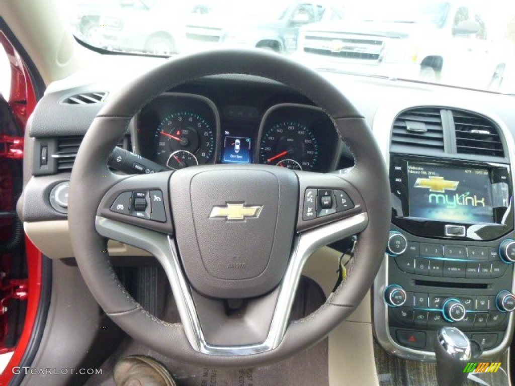 2014 Chevrolet Malibu LTZ Cocoa/Light Neutral Steering Wheel Photo #90702535