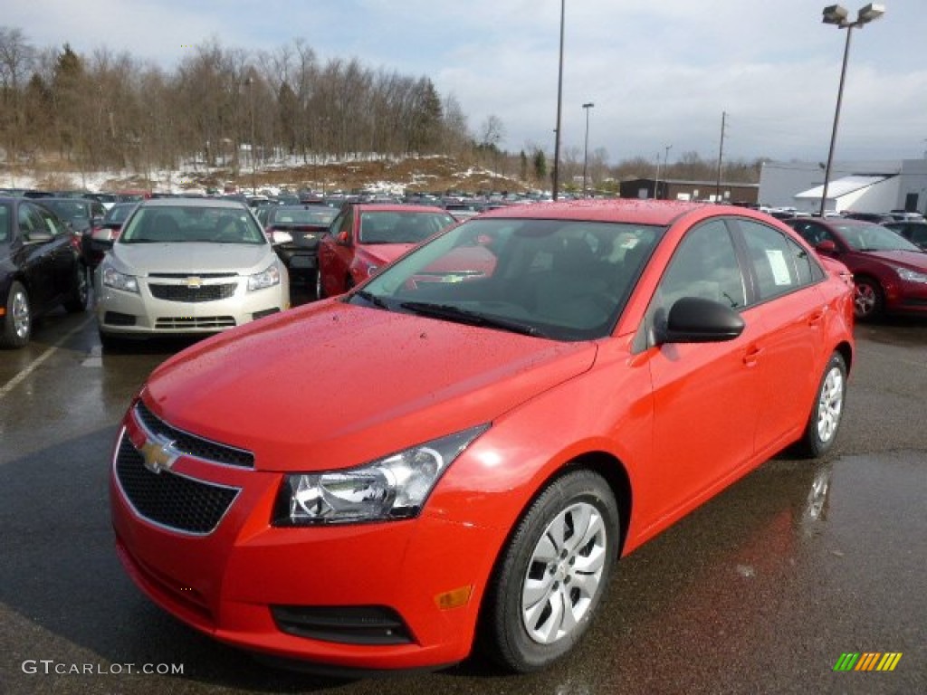 2014 Cruze LS - Red Hot / Jet Black/Medium Titanium photo #1